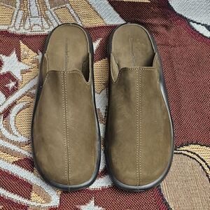 Hammacher Schlemmer Brown Walk On Air Slipper Shoes Mens EU 45 US 11.5 - 12 Mule